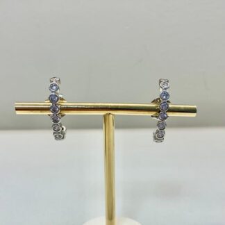 Ear Hook Zircônias Brancas em Ródio Branco