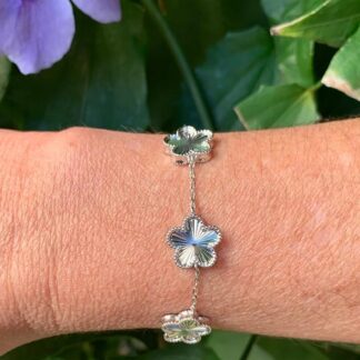 Pulseira 3 Trevos Riscado em Prata 925