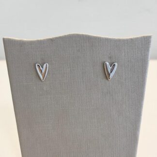 Brinco Mini Coração em Ródio