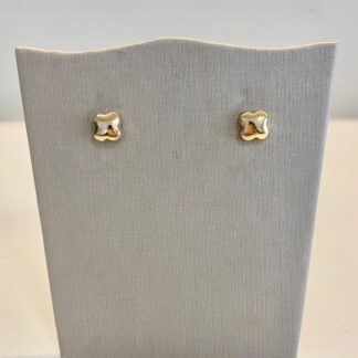 Brinco Trevo G Liso Banhado Ouro 18k