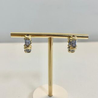 Brinco Argola com Detalhe X banhado a Ouro 18k em Ródio