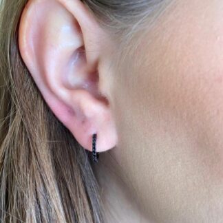 Brinco Argola G em Prata 925 com Banho de Ródio Negro