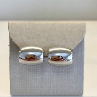 Brinco Telha em Ródio Branco