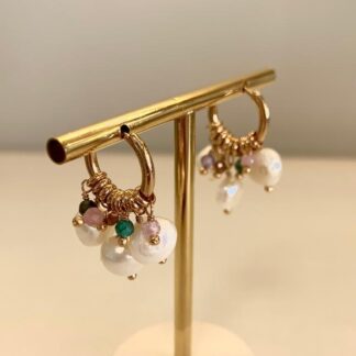 Brinco Argola Pérola Banhado Ouro18k