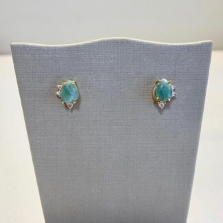 Brinco Esmeralda Banhado Ouro18k