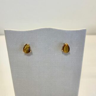 Brinco Gota Olho de Tigre Banhado Ouro18k