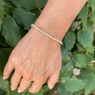 Pulseira Riviera com Zircônia Yellow Fancy em Ródio Branco