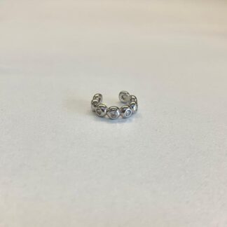 Piercing Meia Esferas com Pontos de Luz em Prata 925