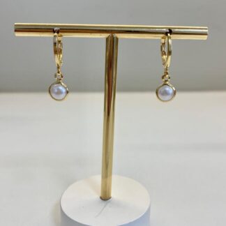 Brinco Argola Pérola M Banhado a Ouro18k