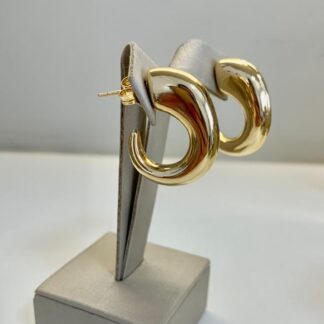 Brinco Argola Vírgula Banhado a Ouro18k