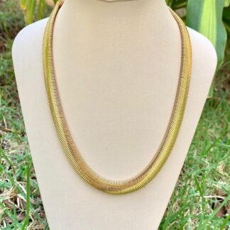 Colar Largo Rabo de Rato com Extensor Banhado a Ouro18k.