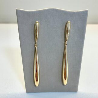 Brinco Alongado Liso Banhado a Ouro18k
