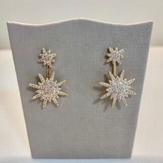 Brinco Ear Jacket Stars Banhado a Ouro18k