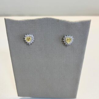 Brinco Coração Yellow Fancy em Prata 925