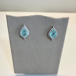 Brinco Gota Turmalina Fusion com Zircônia em Prata 925