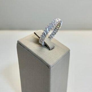 Anel Aliança Baguetes Prata 925