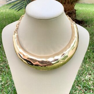 Colar Placa Organic Banhado a Ouro18k