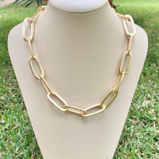 Colar Elos Ovalados Banhado a Ouro18k