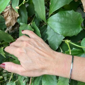 Bracelete Liso em Ródio Branco