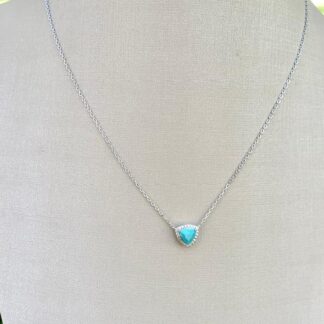 Colar Nano Turquesa com Zircônias Em Prata 925