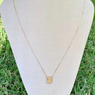 Colar Escapulário Nossa Senhora das Graças Banhado a Ouro18k