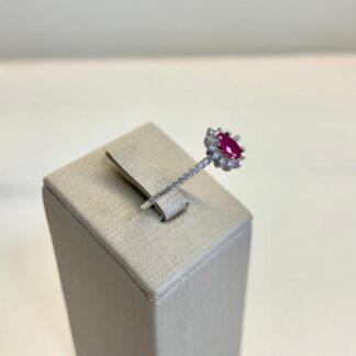 Anel Gota Rubi em Prata 925