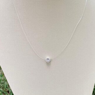 Colar Fio de Nylon com Ponto de Luz em Prata 925