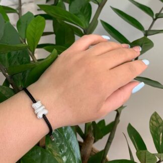 Pulseira Ursinho Cravejado de Zircônias em Aço