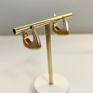 Brinco Click Riscado Banhado a Ouro18k