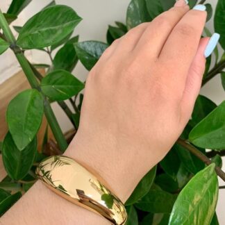 Bracelete Abaulado Banhado a Ouro18k