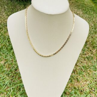Colar Elos com Elos Retangulares Banhado a Ouro18k