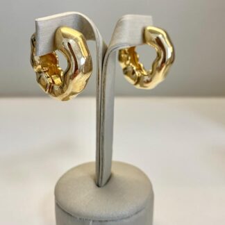 Brinco Argola Orgânica Banhada a Ouro18k