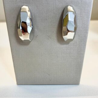 Brinco Pino Orgânico em Ródio  Branco