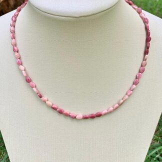 Colar Rodocrosita Banhado a Ouro18k