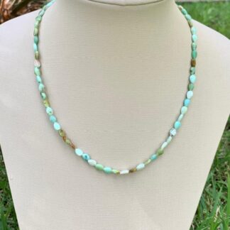 Colar Crisoprásio Banhado a Ouro18k