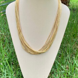 Colar 12 Fios Banhado a Ouro18k