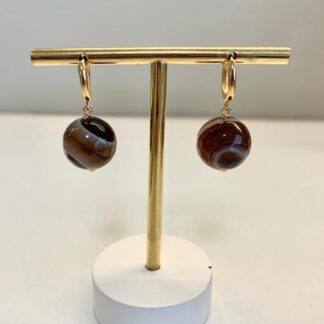 Brinco Ágata Banhado a Ouro18k