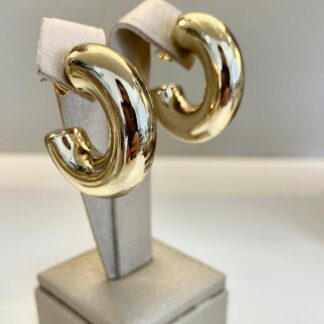 Brinco Argola Tubo M Banhada a Ouro18k