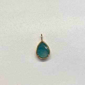 Pingente Gota Topázio Sky Banhado a Ouro18k