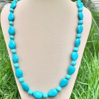 Colar Howlita Turquesa com 60cm de Comprimento
