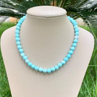 Colar Jade Amazonita Banhado a Ouro18k