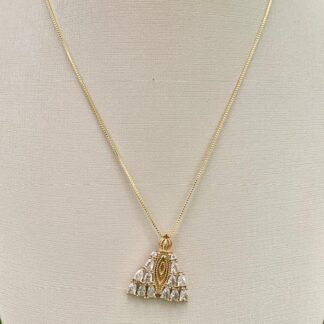 Colar de Nossa Senhora Aparecida com Manto de Cristais Banhado a Ouro18k