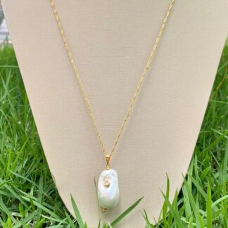 Colar Longo com Pérola Shell Banhado a Ouro18k