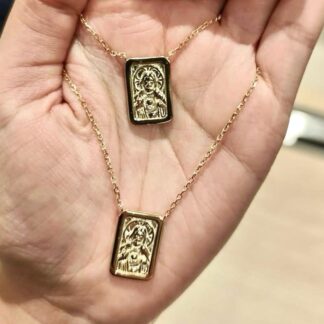 Colar Escapulário 80cm em Prata 925 com Banho de Ouro18k