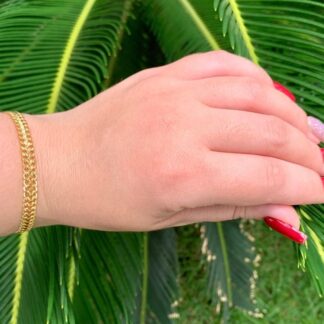 Pulseira Malha Lisa Banhado a Ouro18k