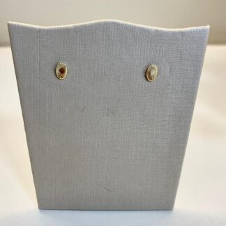 Brinco Mini Oval Raiado Banhado a Ouro18k