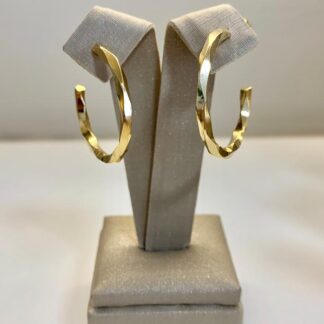 Brinco Argola Facetada Banhada a Ouro18k