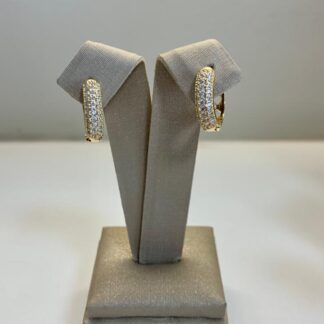 Brinco Argola G Cravejada de Zircônias Banhada a Ouro18k