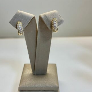 Brinco Argola P Cravejada de Zircônias Banhado a Ouro18k