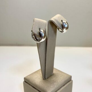 Brinco Argola Lisa M em Ródio Branco